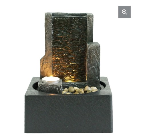 Led water fountain - fountain, cliff