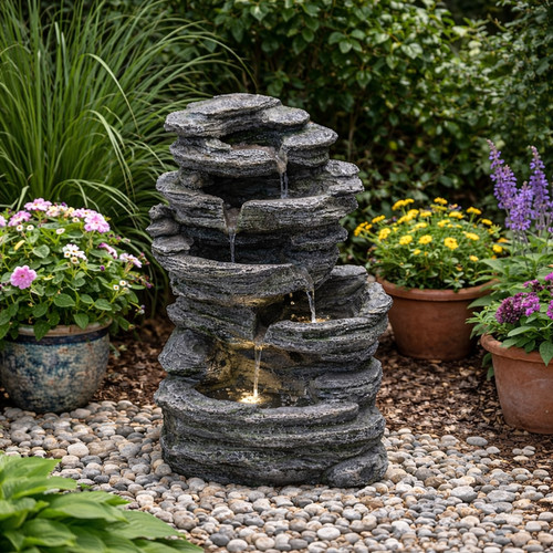Water feature rock fountain - feature,