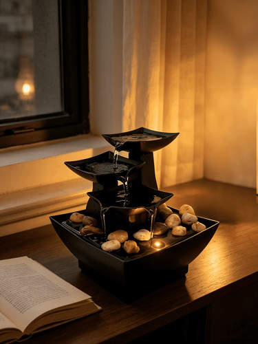 Tabletop water fountain led - water,